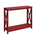 Convenience Concepts Oxford Console Table with Shelf, Cranberry Red