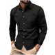 thumbnail image 2 of pstuiky Camisas de manga larga abrigadas para hombre, Camisa informal de manga larga con botones, cuello vuelto, color liso, con solapa a rayas y bolsillo para hombre xl, 2 of 9