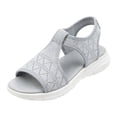 thumbnail image 6 of Womens Wedge Chunky Platform Sandals Firm Knit Upper Memory Foam Shoes Lightweight Summer Athletic Walking Sneakers Gray Size 9.5, 6 of 6