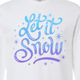 thumbnail image 4 of Inktastic Winter Let It Snow Lettering in Blue with Snowflakes Long Sleeve T-Shirt, 4 of 5