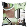 thumbnail image 2 of Mint Green Brown Gray Pillow Covers,Geometry Circles Throw Pillow Covers,Gurnge Oil Painting Bedding,Geometric Decorative Pillow Covers,Abstract Striped Lines Cushion Cases,16x16 Inch Pack of 2, 2 of 7