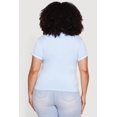 thumbnail image 4 of Women's Plus Size Contrast Trim New York 1983 Graphic Polo Top, 4 of 4