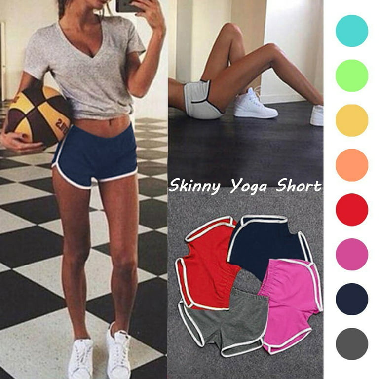 Womens Booty Sports Yoga Shorts Gym Workout Fitness Dolphin Short Pants  Bottoms