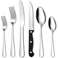 thumbnail image 6 of TINANA Silverware Sets, 24 PCS Flatware Set for 4, Premium Stainless Steel Cutlery Utensil Set with Steak Knives Mirror Polished Forks and Spoons, Dishwasher Safe, 6 of 9