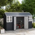 thumbnail image 1 of Dark Grey Garden Shed with Galvanized Steel Frame for Optimal Storage Space, 1 of 7