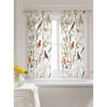 thumbnail image 3 of Pastoral Botanical Curtains 45 Inch Length, Sheer Curtains for Bedroom Living Room Window Summer Birds Spring Floral Rod Pocket Voile Drapes Kitchen Curtains Small Half Window 42"x45" 2 Panels, 3 of 6
