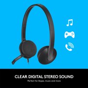 Logitech H340 USB Headset in Black for Internet Calls and Music - 981-000507