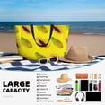 thumbnail image 4 of Large Beach Bags Water-resistant Sandproof - Papaya Tropical yellow Cute Beach Tote Bags for Women with Zipper, 4 of 6