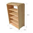 thumbnail image 2 of Adjustable Wooden Shelf Organizer – 6‑Tier 80 cm Pine Rack with Movable Shelves, Compact Storage Unit 52.4 × 30 × 80 cm for Kitchen, Entryway, Office, Living Room, 2 of 3