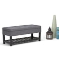 thumbnail image 2 of Simpli Home Saxon 43 inch Wide Transitional Rectangle Storage Ottoman Bench in Slate Grey Linen Look Fabric, 2 of 5