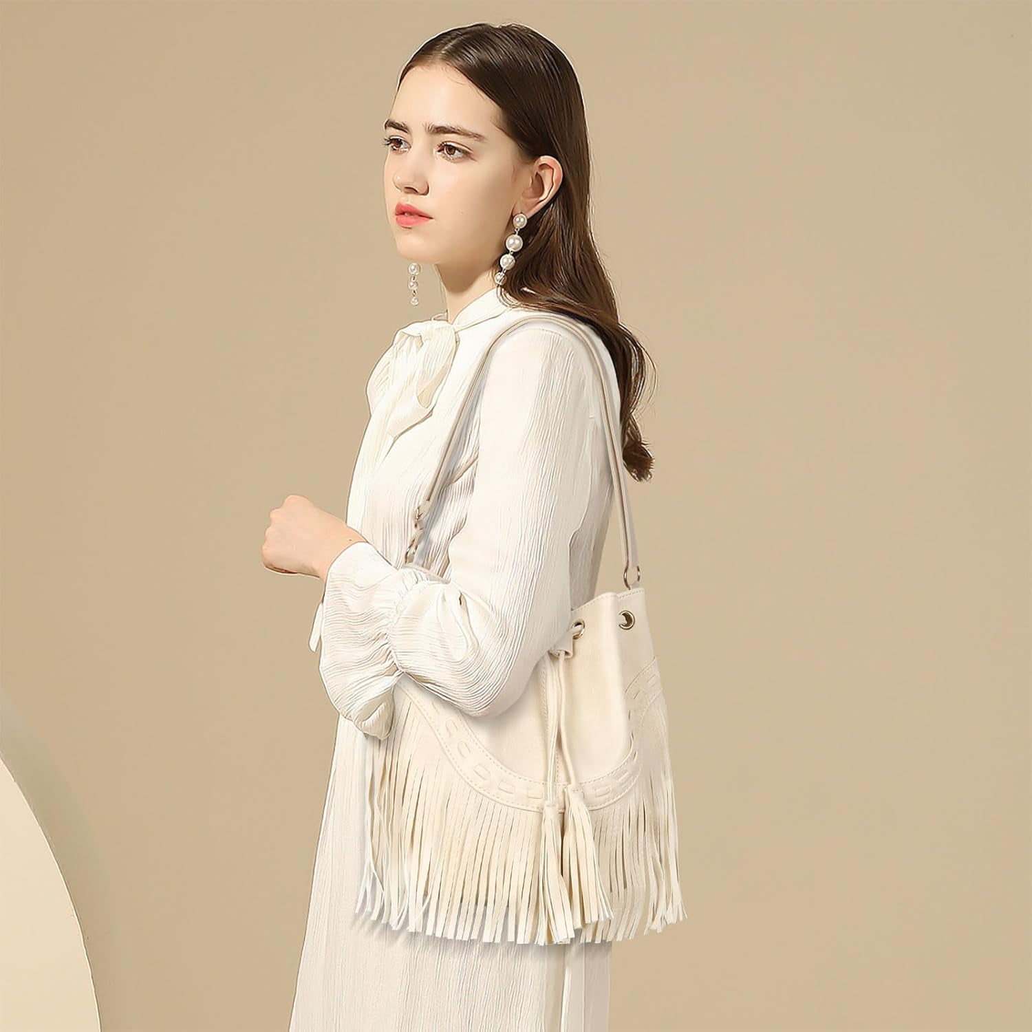 Boho Purses, Boho Bag, Black Fringe Purse, Western Purses for Women, Crossbody Bags for Women, Bucket Bags