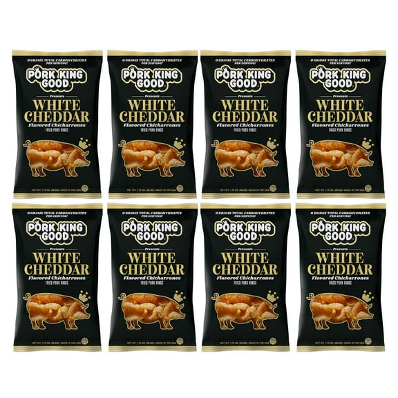 Pork King Good Pork Rings White Cheddar 7 oz (Pack Of 6)