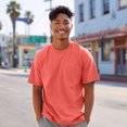 thumbnail image 3 of Dalix Lil Smile Midweight Garment Dye Soft Tee Short Sleeve Cotton Shirt Mens in Flamingo XS X-Small, 3 of 5