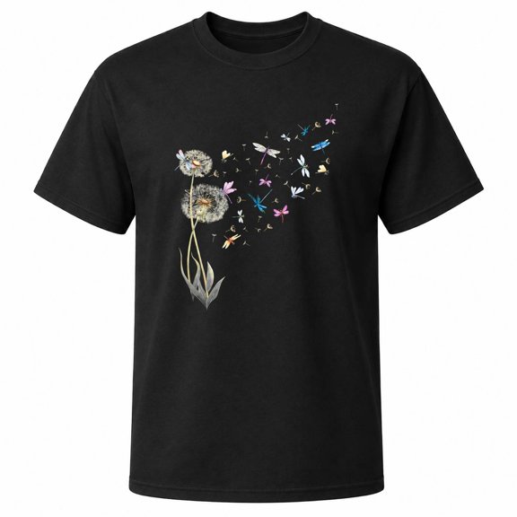 Dandelion Insect Flight Graphic T-Shirt, Unisex Classic Fit, Cotton-Rich 180 GSM, Multicolor Front Design