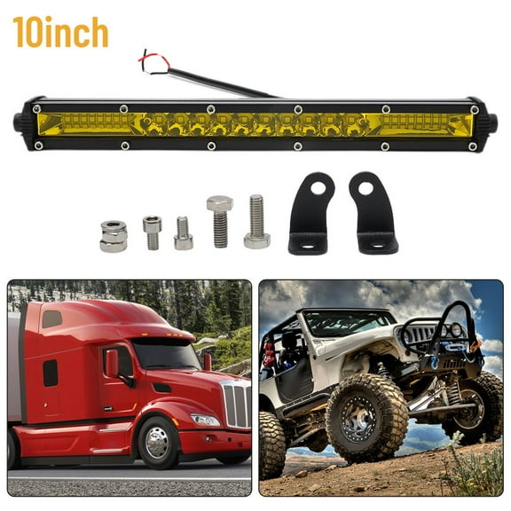 10-Inch Ultra-Slim Light Bar Yellow For combo Spot Beam Waterproof for ATV Car