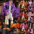 thumbnail image 4 of Hessimy Halloween Sweaters for Women Funny Print Fall Winter Long Sleeve Button Knit Cardigan Sweater(Orange,XXXL), 4 of 9
