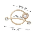 thumbnail image 2 of Summercome T-Shirt Clips for Women, Silk Scarf Clasp Clip, Round Clothes Clips Buckle Tie Rings with Pearl and Rhinestone Circle Clip Waist Buckle for Clothing Wrap Holder Corner Knotted Button, Gold, 2 of 7