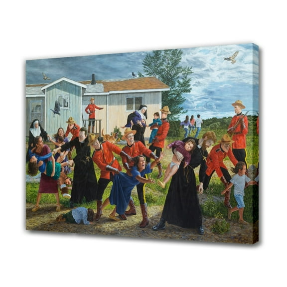 A Lesson In Canadian History, Courtesy Of Kent Monkman Canvas Poster Bedroom Decor Sports Landscape Office Room Decor Gift,Frame-style,08x12inch(20x30cm)