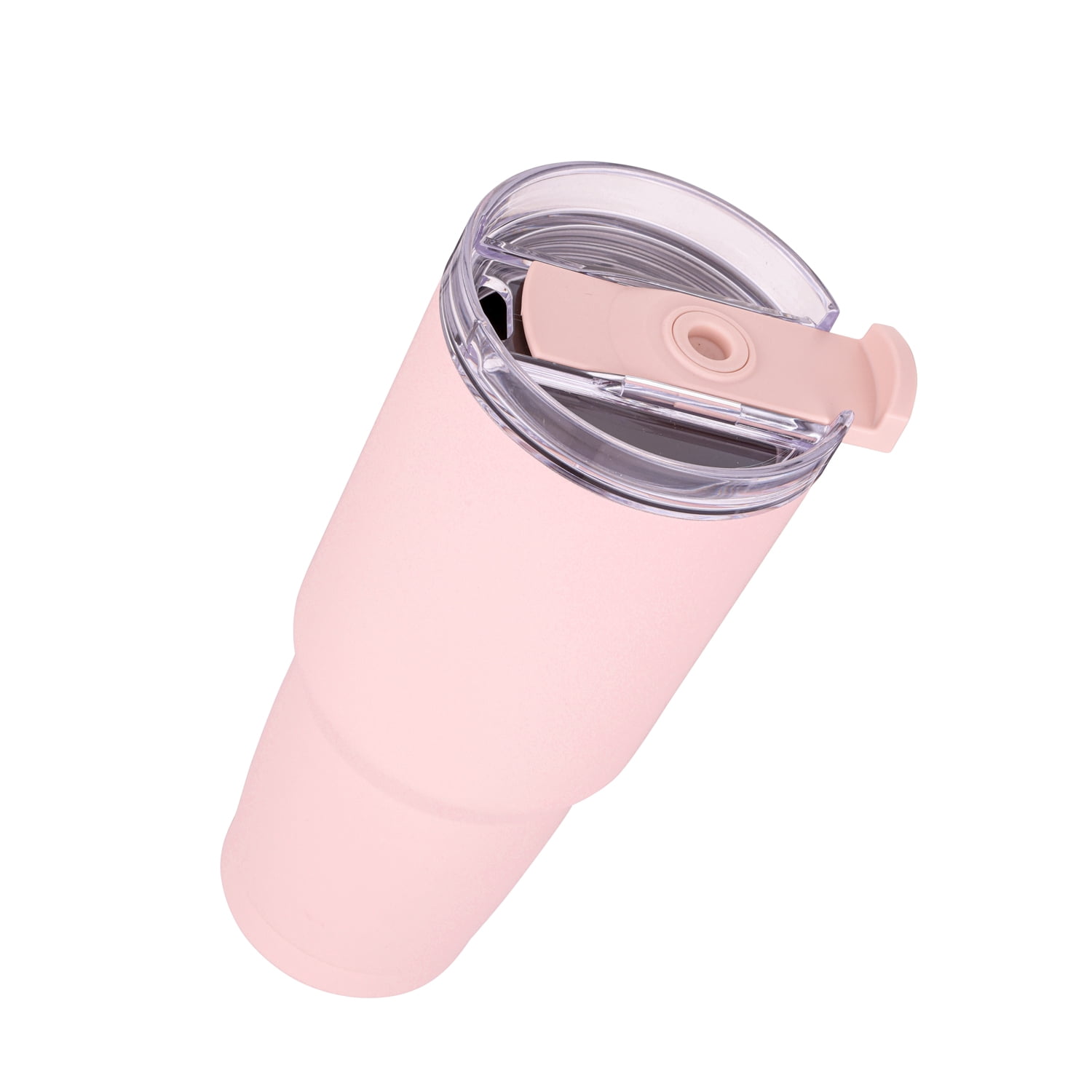 Mainstays  30 fl oz Stainless Steel Tumbler , 2 in 1 Function Lid，Pink Color