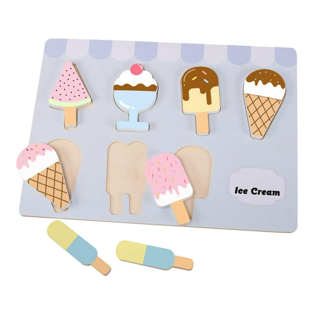 Milaget Educational Toys Simulated Set Ice Cream Model Puzzle for Tea Early Learning Girls Boys Toddlers
