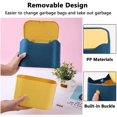 thumbnail image 4 of Small Table Trash Can, Mini Plastic Style Kitchen Desktop Trash Can with Push Button Lid, Push Top Trash Can Kitchen Trash Can Rubbish Waste Dustbin Desk Bin 2L (Blue), 4 of 5