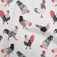 thumbnail image 1 of oneOone Viscose Jersey White Fabric Rooster Cock Sewing Craft Projects Fabric Prints By Yard 60 Inch Wide, 1 of 4