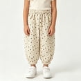 thumbnail image 5 of fnnxnal Girls Corduroy Floral Balloon Pants with Elastic Waist, Casual Pull-On Trousers for Kids, Beige,Size 5-6 T, 5 of 7