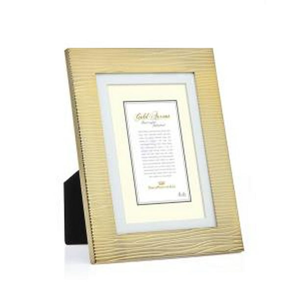 4x6 Wood Grain Brushed Gold Picture Photo Frame Standing Vertical or