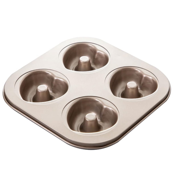 Monstrate Bandeja antiadherente para hornear rosquillas de 4 cavidades con forma de corazón, molde para rosquillas, panecillos, galletas, magdalenas, Utensilios de cocina Monstrate HA013084-00