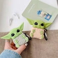 thumbnail image 3 of Funda de silicona para Airpods compatible con Airpods 1 y 2, divertidos dibujos animados 3D [Yoda Alien] (amarillo), 3 of 5