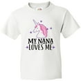 thumbnail image 3 of Inktastic My Nana Loves Me Unicorn Youth T-Shirt, 3 of 5
