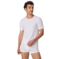 thumbnail image 3 of SCHIESSER Paquete de cuatro Camisetas para Hombre - Serie "95/5", Cuello Redondo, S-XXL Negro/blanco S (Small), 3 of 5
