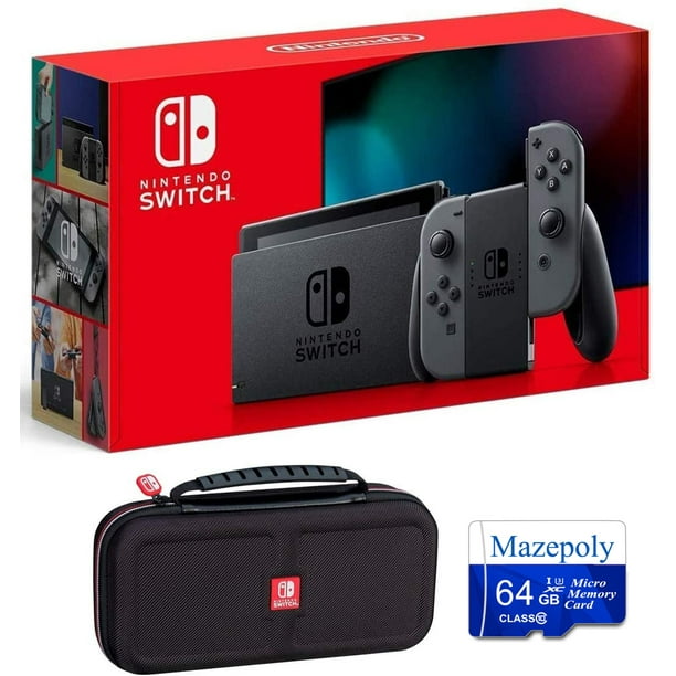 Nintendo Switch Bundle W Case Sd Card Nintendo Switch 32gb Console With Gray Joy Con Mazepoly 64gb Sd Card Travel Case Walmart Com Walmart Com