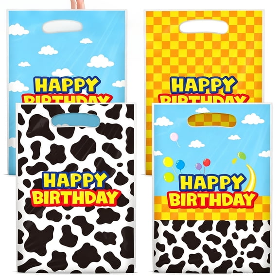 Sinekong 60pcs Cartoon Toy Inspired Story Party Favor Bags, Blue Sky White Cloud Goodie Snack Bags for Birthday Party Supplies