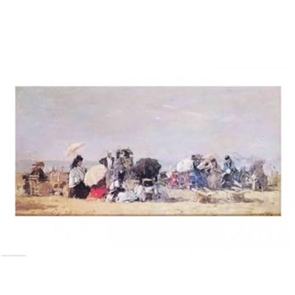Posterazzi BALXCF124166 Beach Scene Trouville 1873 Poster Print by Eugene Louis Boudin - 24 x 18 in.
