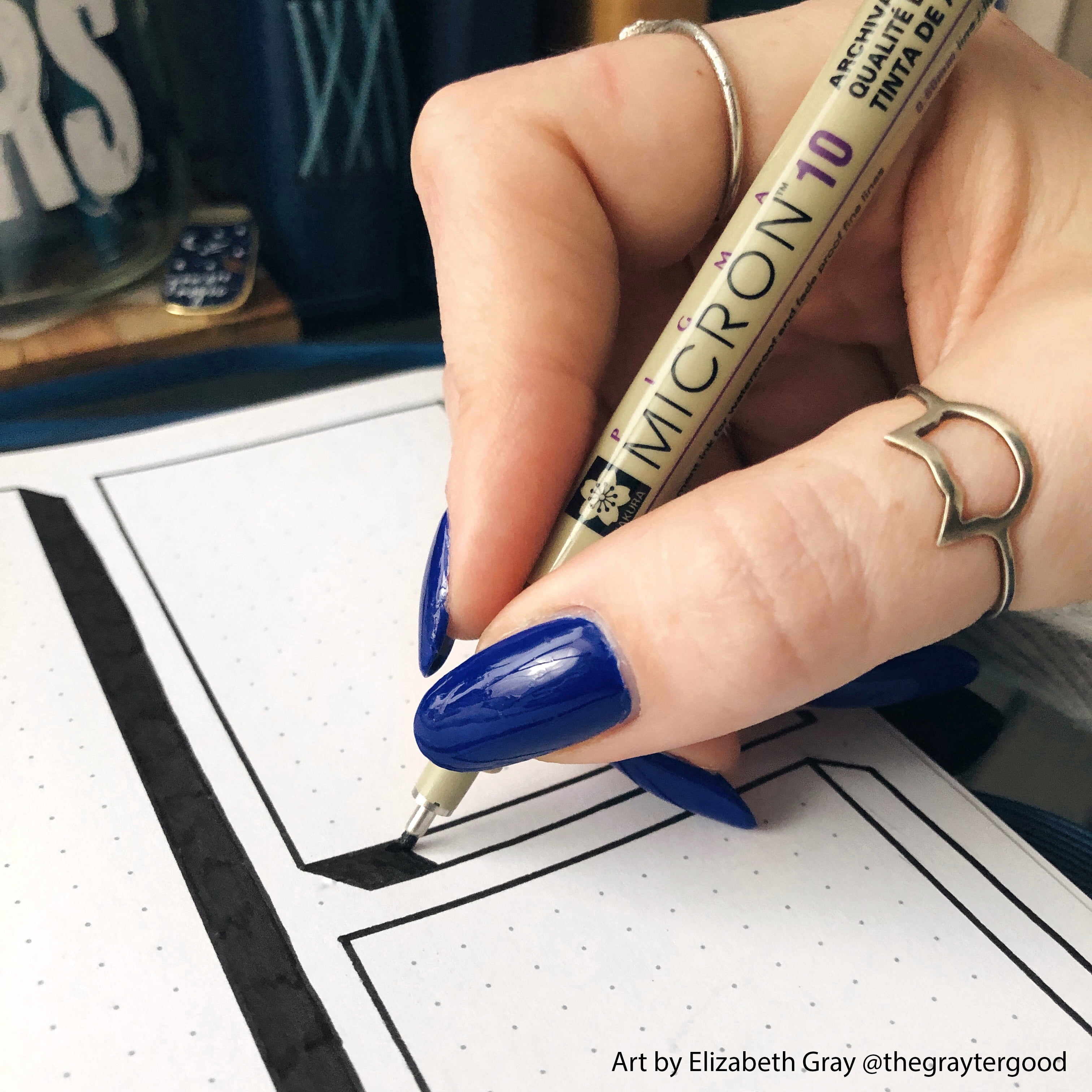 Sakura Pigma Micron Fineliner Pens, 4 Micron Drawing Pens Tip Sizes: 01, 02, 03, 05