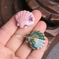 thumbnail image 2 of U8MO 5pcs Scallop Shape 30x28mm Fancy Flamed Glazed Ceramic Porcelain Loose Beads-Peacock Blue, 2 of 4