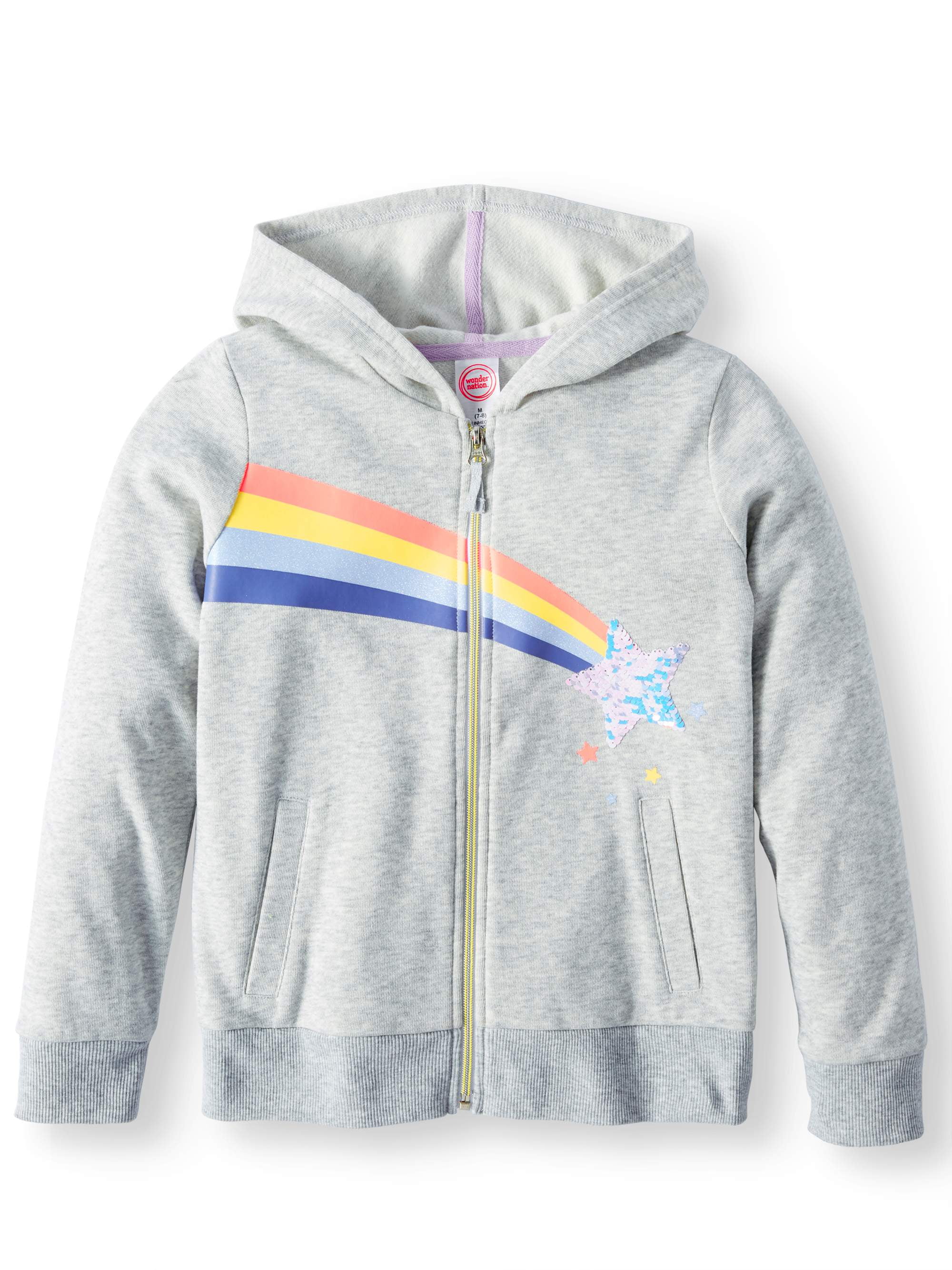 girls zip through hoodie