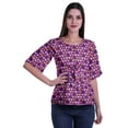 thumbnail image 2 of Moomaya Printed Round Neck Top For Women Elbow Sleeve Blouse Tunic Formal Wear, 2 of 6