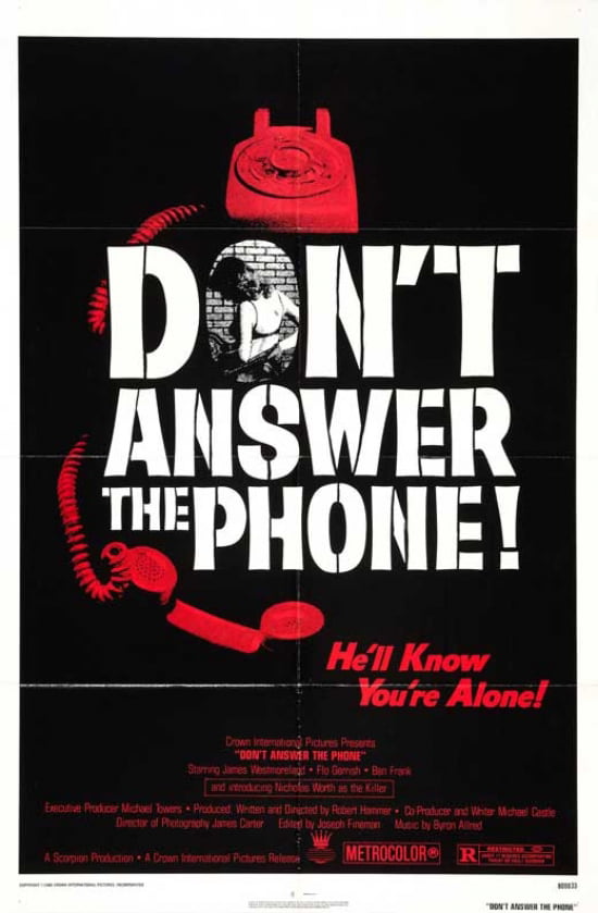 DON'T ANSWER THE PHONE Movie POSTER 11x17 C James Westmoreland Flo Gerrish Ben
