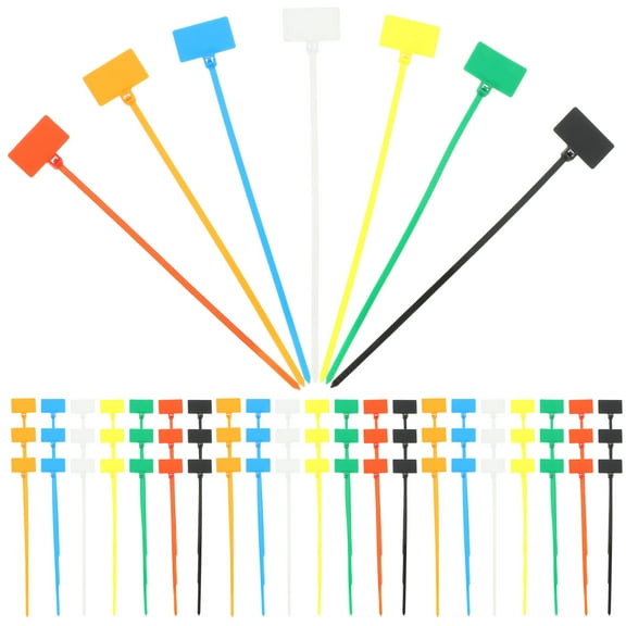 PTOOTP 250Pcs Assorted Nylon Cable Ties with Marking Tabs Ideal for Organizing TV Guitar and Computer Cables