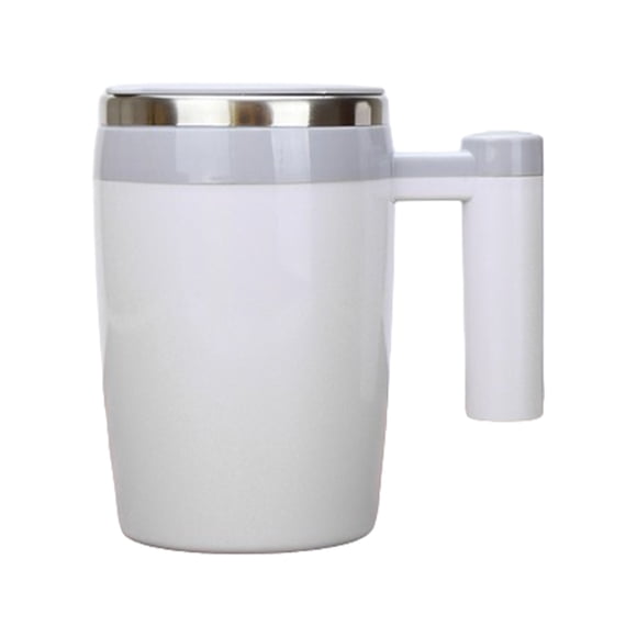 Bearachild Taza duradera de acero inoxidable con agitación automática, amplias aplicaciones, ahorra tiempo y esfuerzo, tazón taza de café Juegos de servir café y té gris blanco