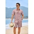 thumbnail image 3 of COOFANDY 2 Piece Set for Men Cruise Outfits Set Mens Summer Vacation Outfit Short Sleeve Button Down Shirts, 3 of 7