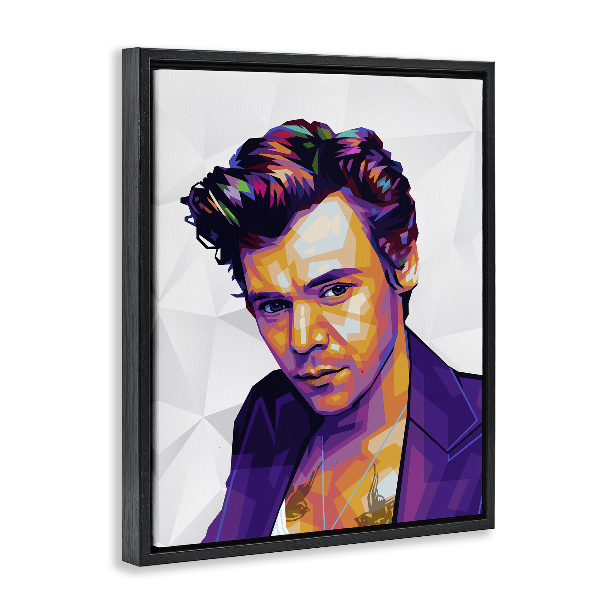Stupell Industries Bright Hued Harry People Painting Black Floater Framed Canvas Art Print Wall Art, 17 x 21
