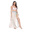thumbnail image 2 of FORMRS Womens Long Sarong Beach Wrap Semi-Sheer Bikini Skirt Bathing Swimsuit Cover Up, Colorful Plane, 2 of 7