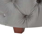 Brooklyn King Tufted Panel Bed Opal Grey Velvet