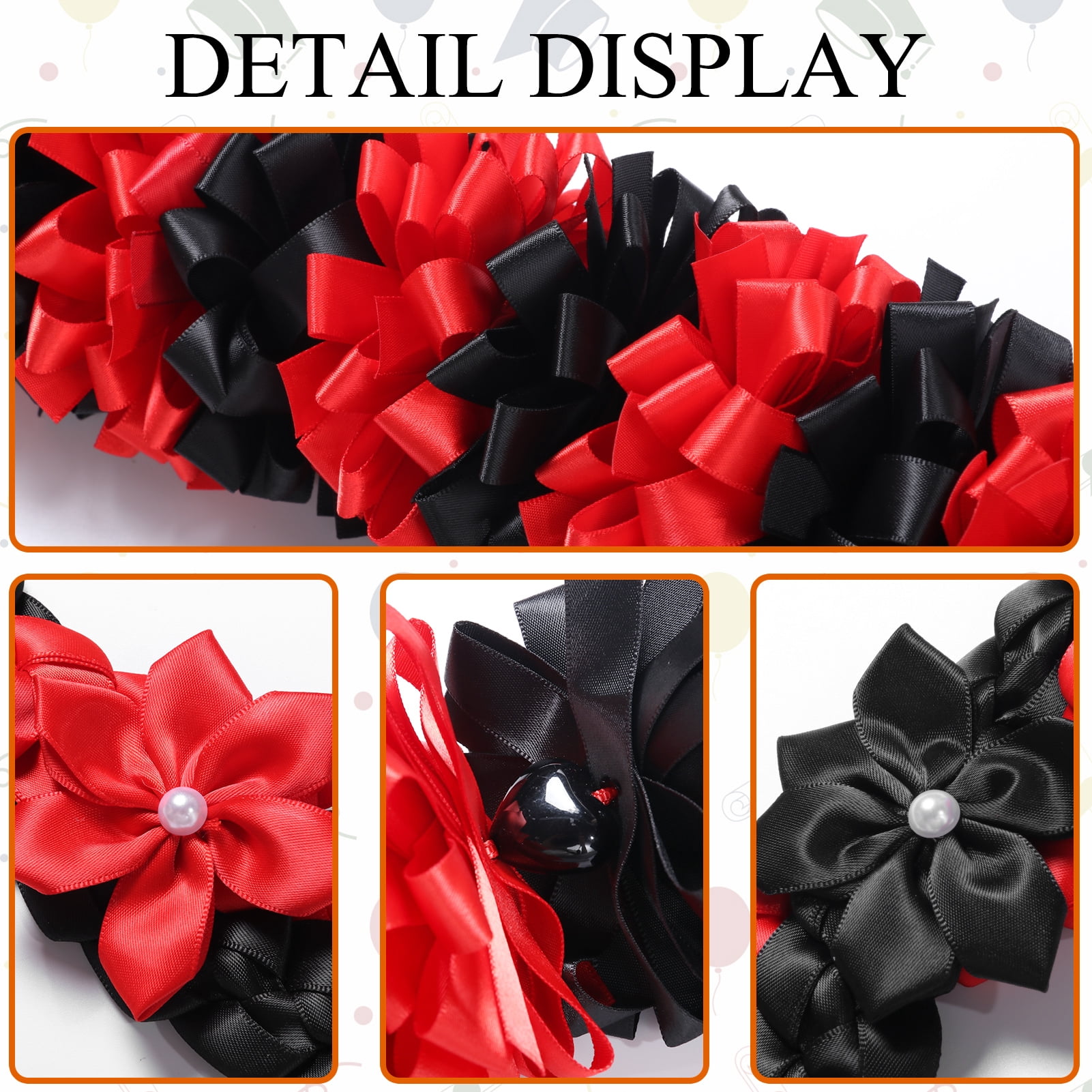 Kicpot Graduation Leis Class of 2026 Grad Ribbon Leis Double Braided Necklace Hawaiian Flower Garland with Metal Graduation Cap Hanging Keepsake Ornament for Him Her Graduation Party Decorations