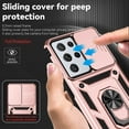thumbnail image 3 of Galaxy S21 Ultra Case,Dteck Shockproof Rubber Rugged Case Hybrid Hard Ring Holder Kickstand Slide Camera Lens Protector Cover for Samsung Galaxy S21 Ultra,Rosegold, 3 of 8