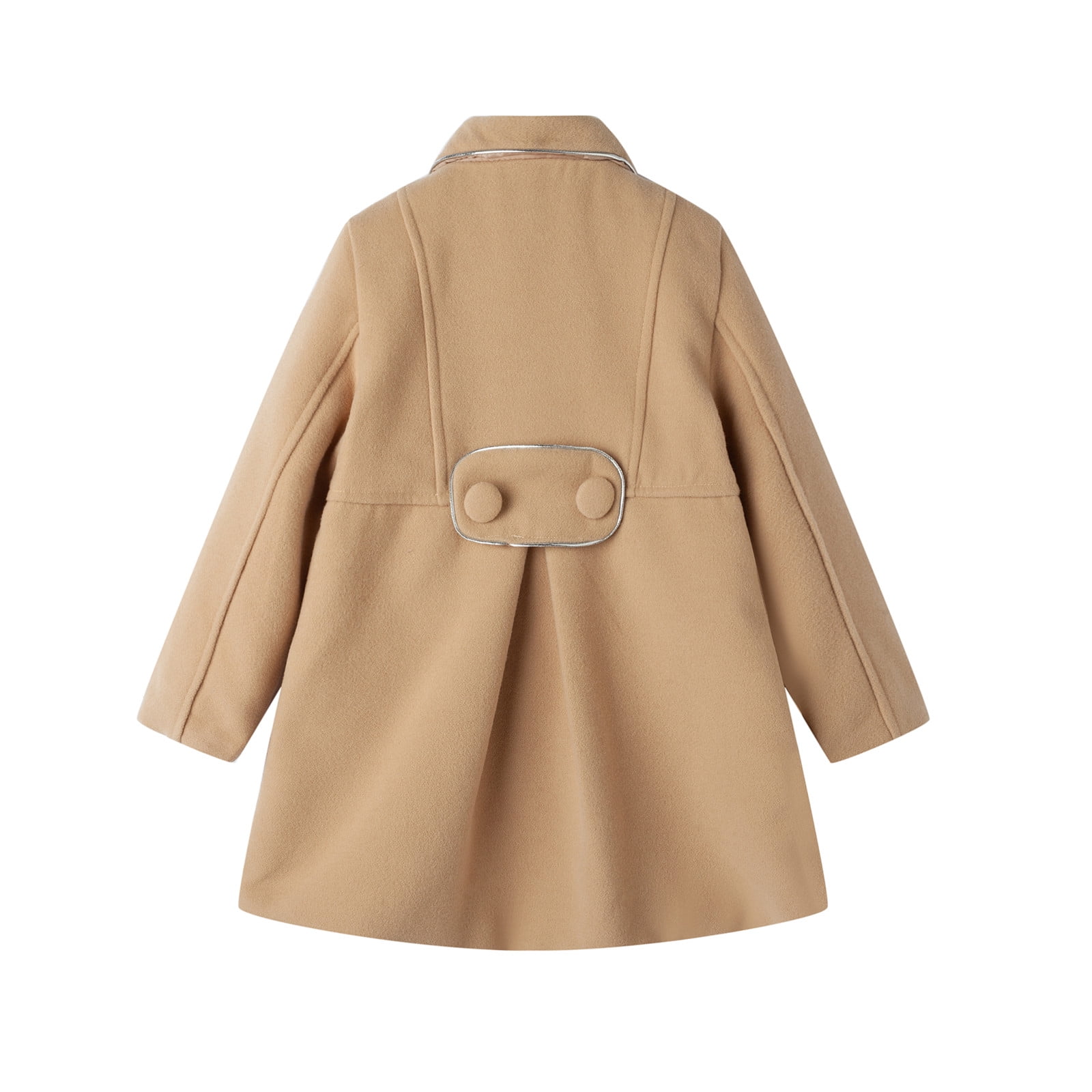 LittleSpring Toddler Pea Coat Girls Pink Peacoat Faux Wool
