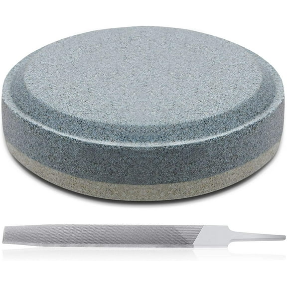 Lsupdaol Axe File Sharpener Set, 120 and 240 Grit Multi Purpose Hatchet Axe Sharpening Stone and 7 Inch Rectangular Cut Tools, Sharper Disk for Sharpening Dull, Blunt or Tired Edges